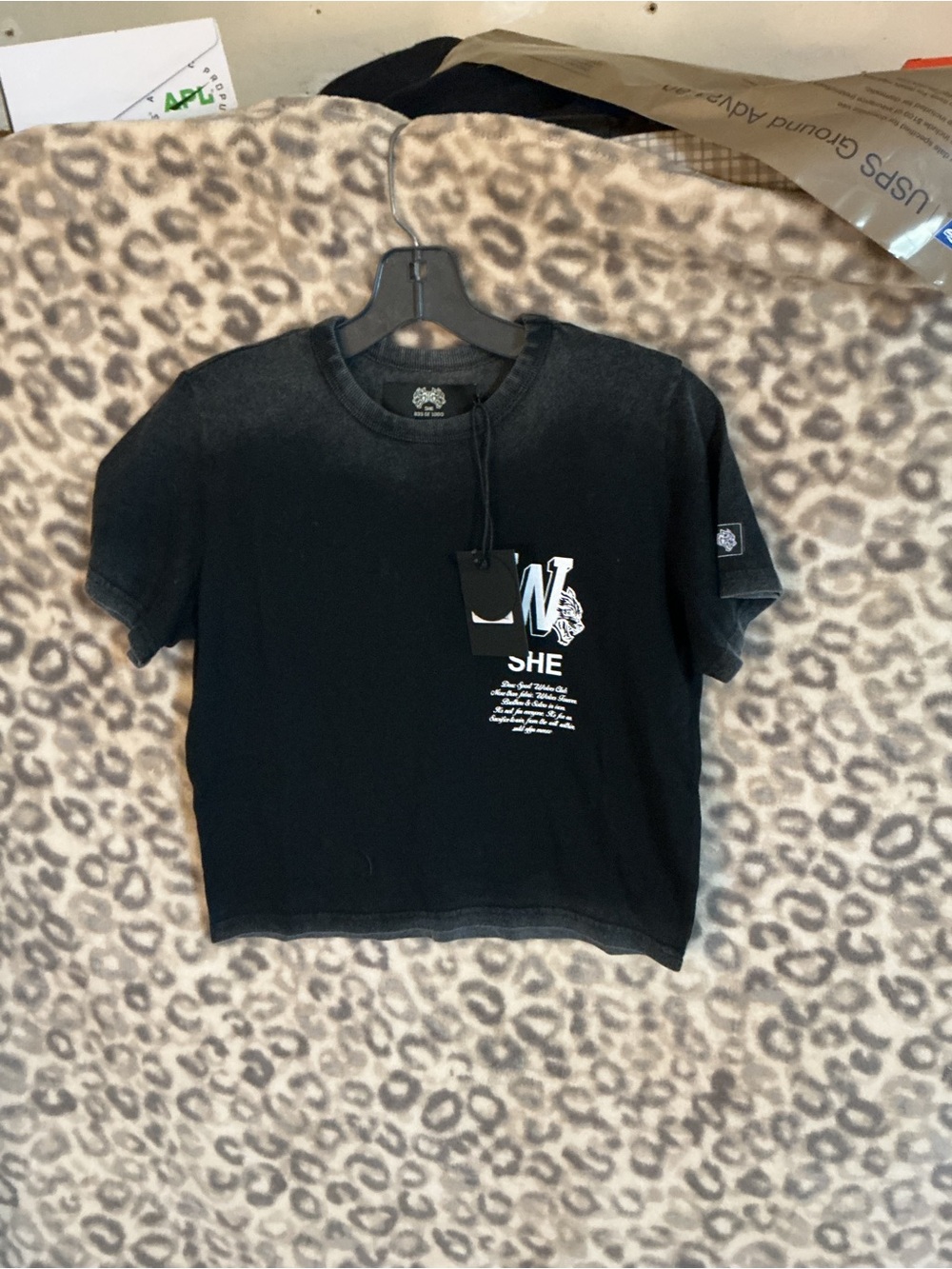 Darc Sport Black Short Sleeve Graphic Tee with White Print